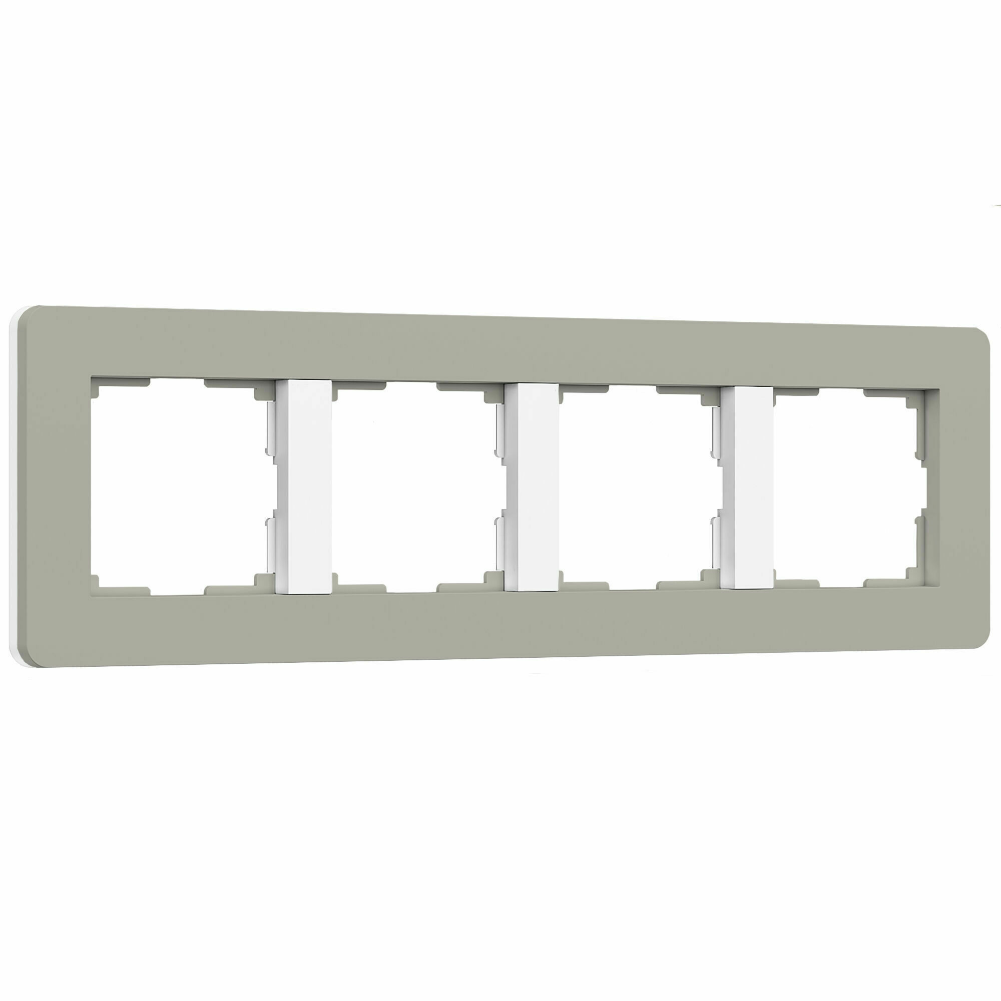 Изображение товара Рамка на 4 поста Split (дымчатый/белый, soft-touch) W0043067 Werkel