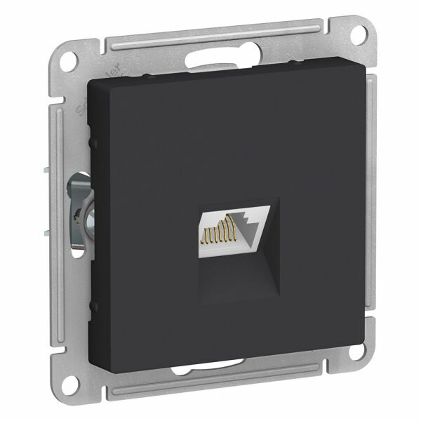 Изображение товара Розетка компьютерная RJ45, механизм, Карбон, ATN001083 Atlas Design Schneider electric