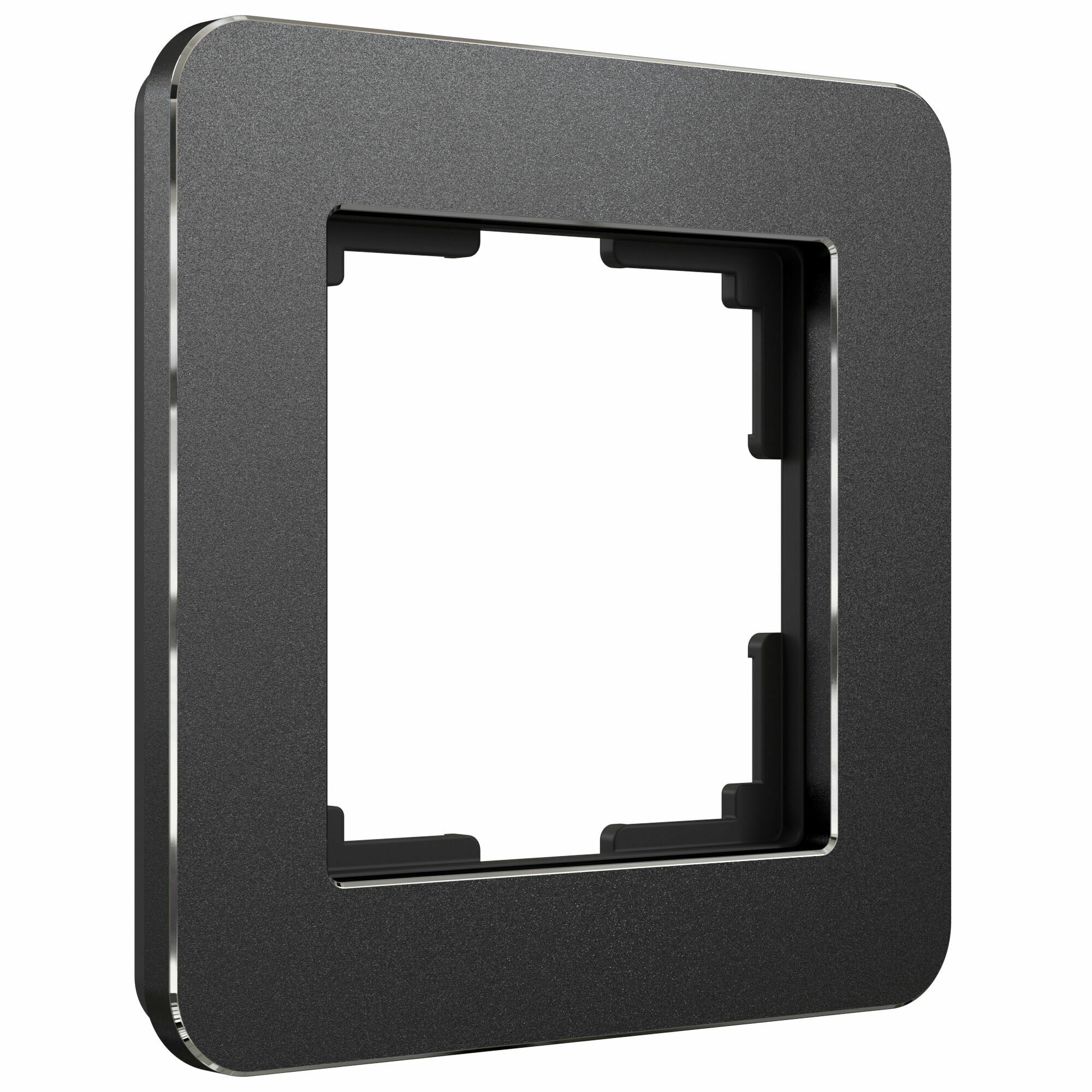 Изображение товара Рамка на 1 пост Platinum черный алюминий W0012608 Werkel