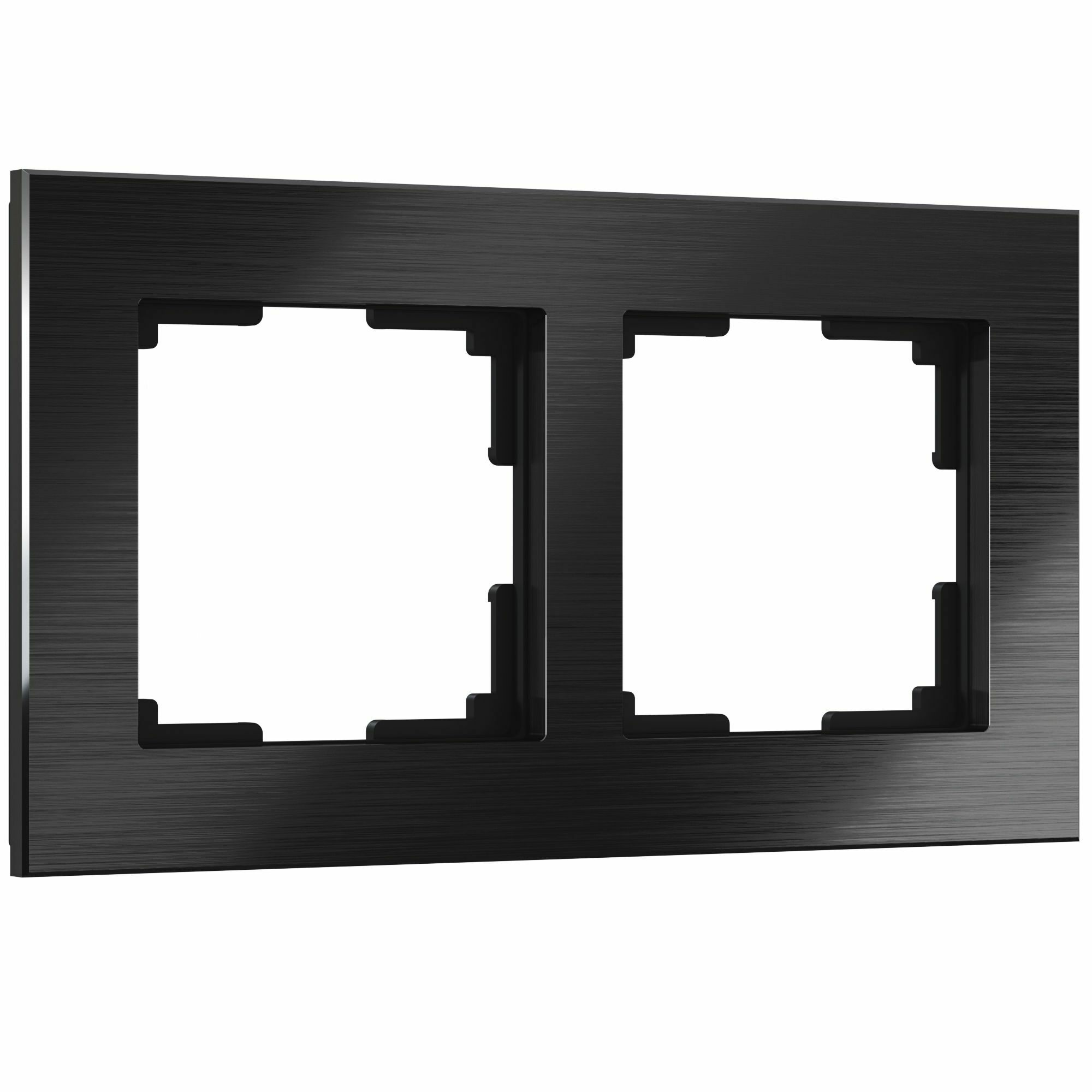 Изображение товара W0021708/ Рамка на 2 поста Aluminium (черный алюминий) Werkel