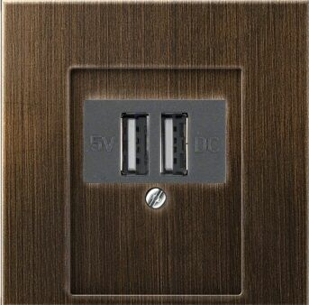 Изображение товара usb зарядка | розетка латунь античная Jung LS990 260205+ME2969TAT