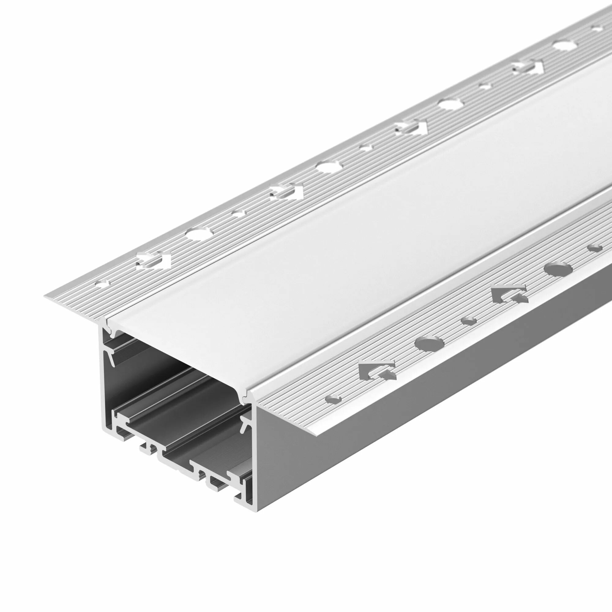 Изображение товара Профиль встраиваемый SL-LINIA55-FANTOM-2500 SEAMLESS ANOD (Arlight, Алюминий) 029507