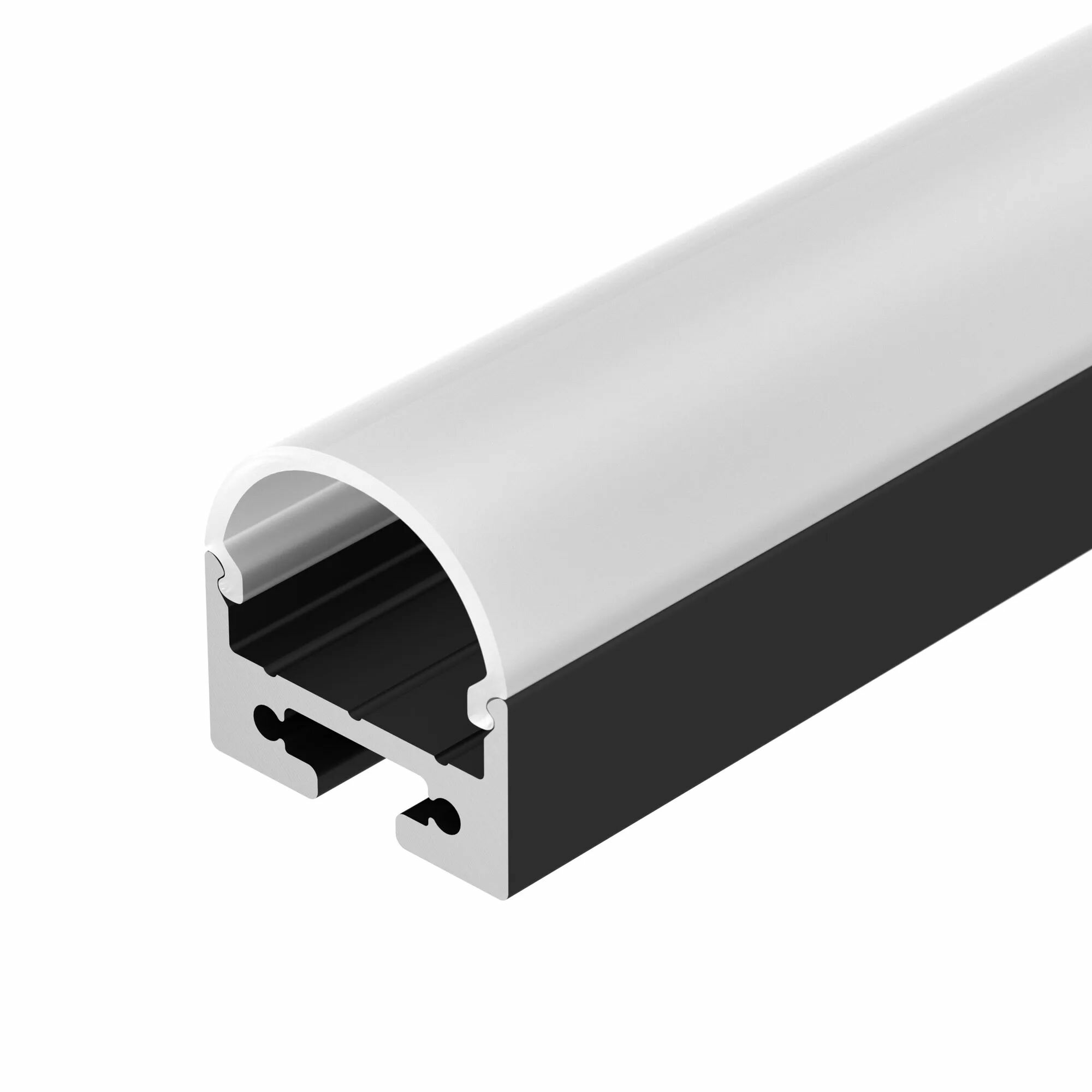 Изображение товара Профиль с экраном SL-LINE-2011M-2500 BLACK+OPAL ROUND (Arlight, Алюминий) 027992