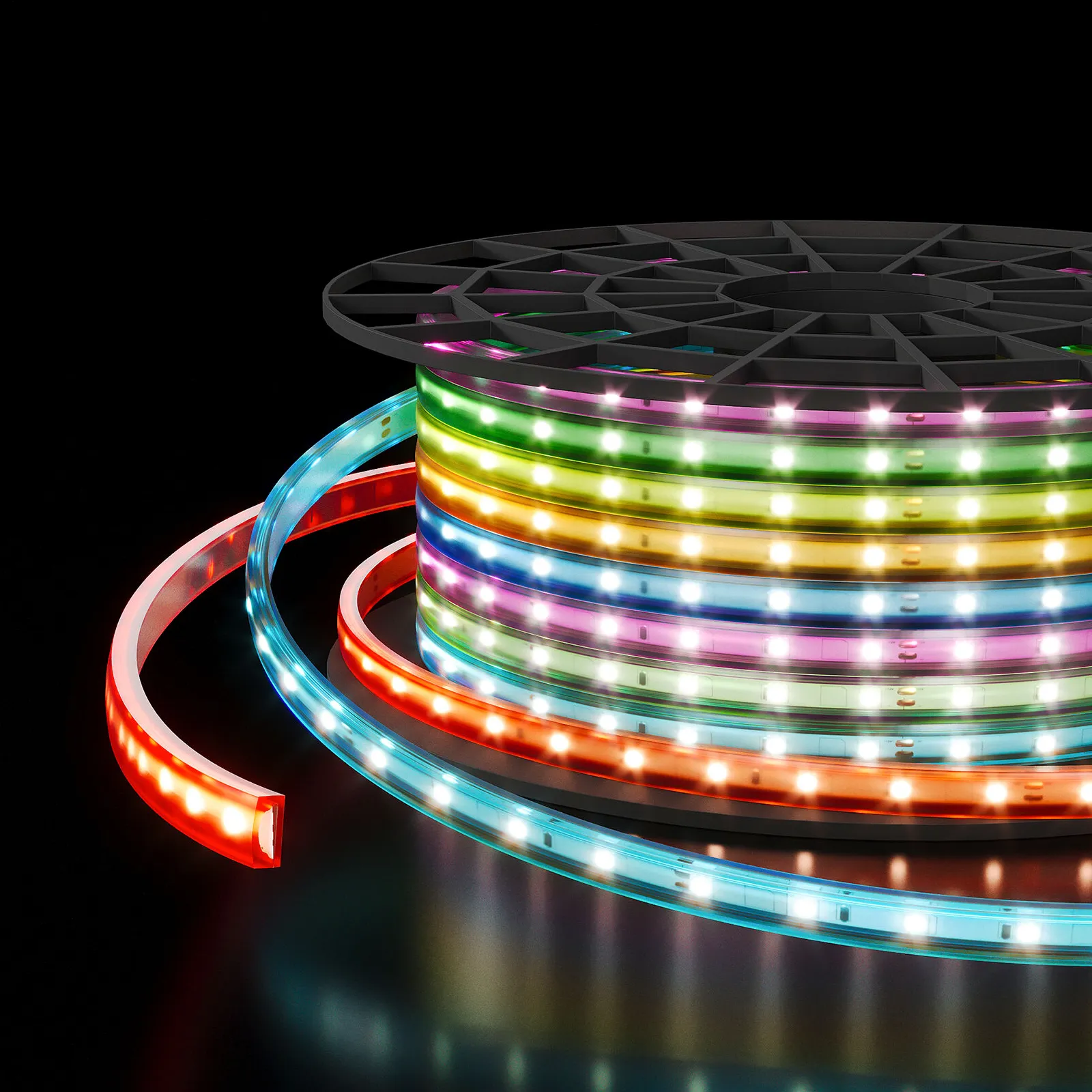 Изображение товара Лента светодиодная 220V 11W 60Led 5050 IP65 мульти, 50 м LS002 220V RGB Elektrostandard
