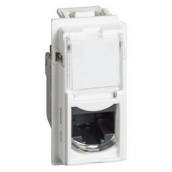 Изображение товара KW4279C5E Механизм компьютерной розетки rj45 UTP cat 5e 1 мод белый Bticino Living Now