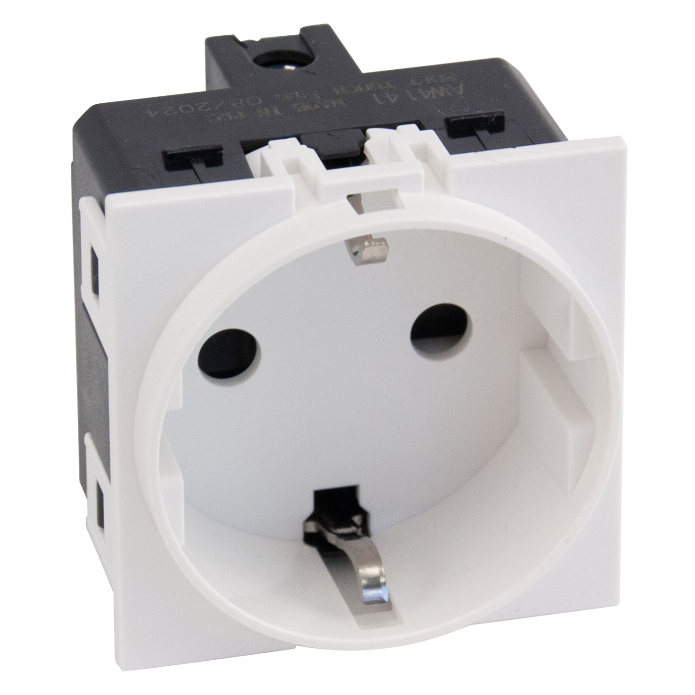 Изображение товара Розетка 220V с/з со шторками винтовой зажим 16A (Белый матовый) AW4141 MEITON