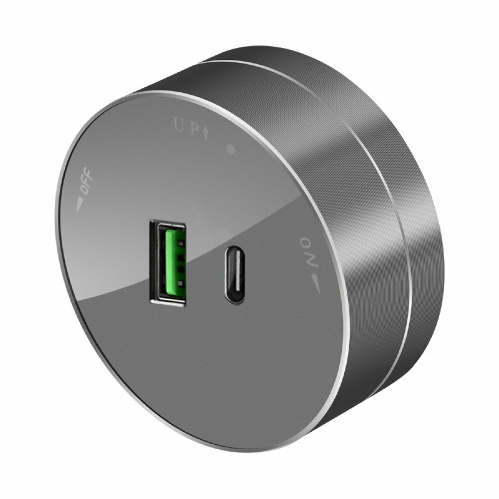Изображение товара Розетка 5В/3А Systeme Electric MultiTrack , 2хUSB (тип А+С) 18 Вт, графит, MTK13003G