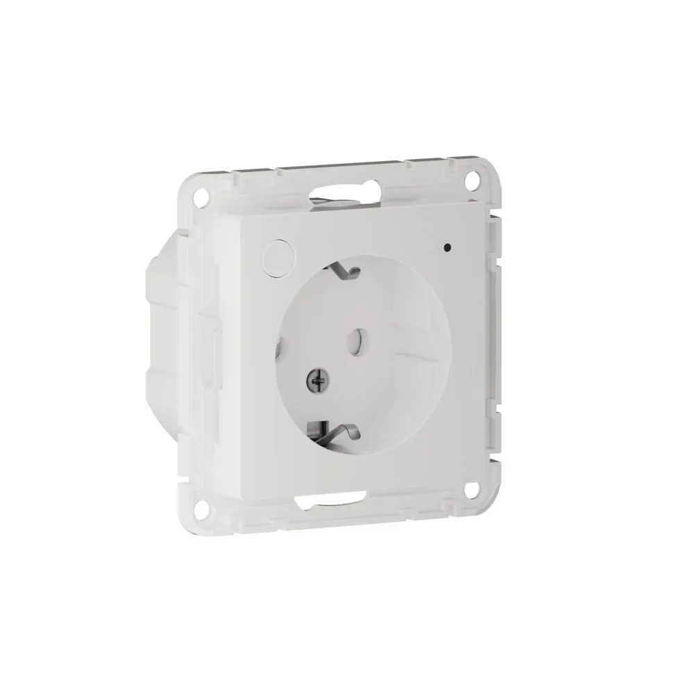 Изображение товара Розетка с заземлением и шторками, Zigbee, L+N, 16А, мех., ATN000145Z, Белый, ATLASDESIGN SMART, Systeme Electric