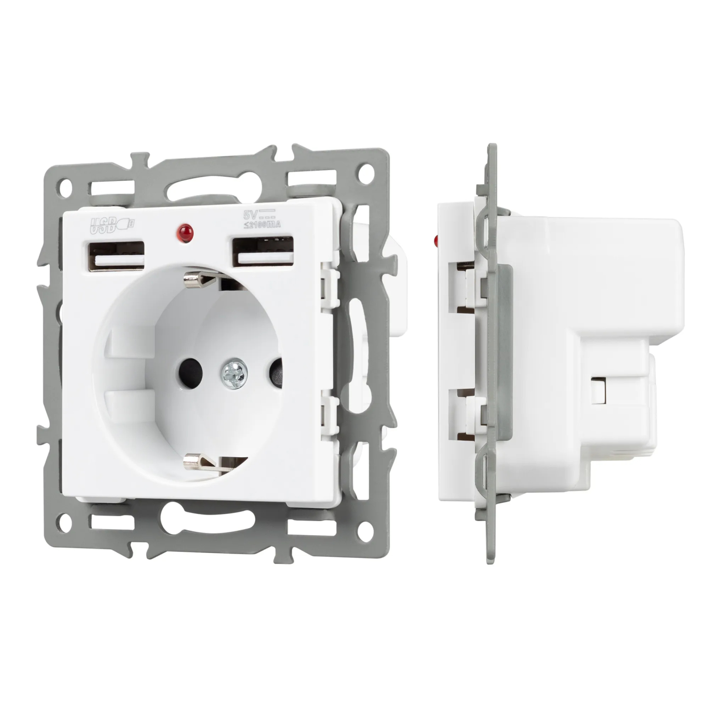 Изображение товара Розетка с USB зарядкой, 2 USB Type A+A, белый, SCT-MUAA-PL-WH (250V, 16A) (Arlight, -) VERSA, GLARE, PRESTO 043733