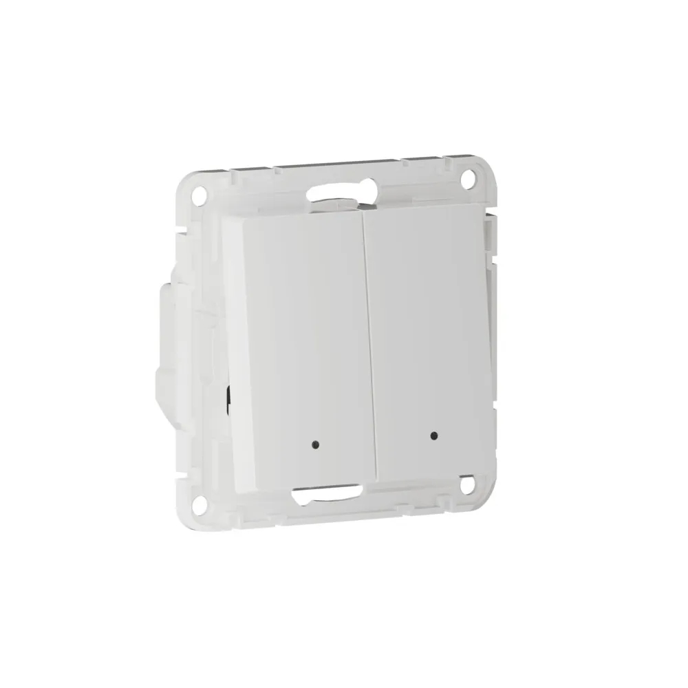 Изображение товара Выключатель 2-кл. с подсв.,, Zigbee, сх.5, L+N, 10А, мех., Белый,ATN000153Z, ATLASDESIGN SMART, Systeme Electric